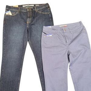 Size 10 Jeans Bundle Santana Eddie Bauer Mid Rise NWT
